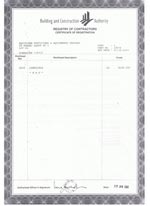 BCA Certificate of Registration